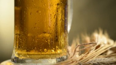 ayrıntı bira bardağı ve damla akan ile arpa