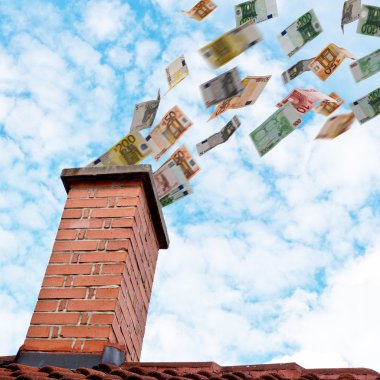 bacadan aşağı Euro para uçar