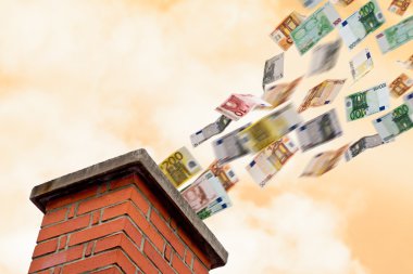 bacadan aşağı Euro para uçar