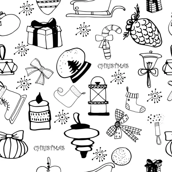 Vecteur motif sans couture nouvelle année et Noël — Image vectorielle