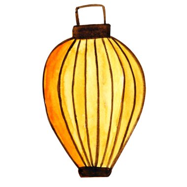 Tatil için geleneksel Çin festivali feneri suluboya kağıt