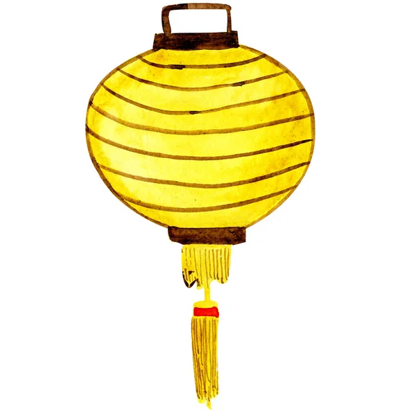 Watercolor traditional paper chinese festival lantern for holiday — 图库照片