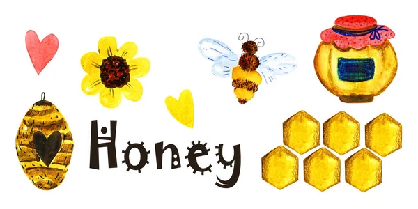 Set para amantes de la miel y la salud —  Fotos de Stock