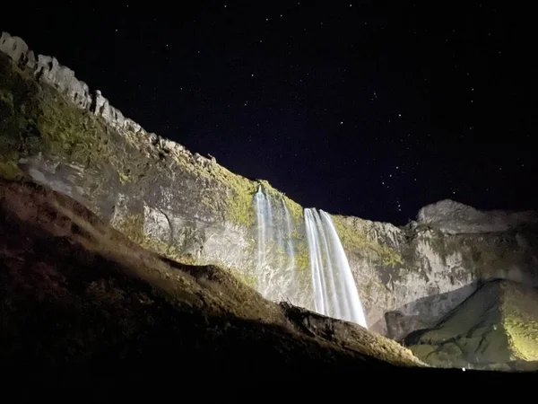Wodospad Islandii Podczas Naszej Podróży — Zdjęcie stockowe
