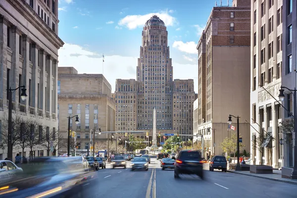 Buffalo city hall och dess omgivande. — Stockfoto