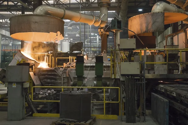 Casting in Steel Mill — Stock Photo, Image