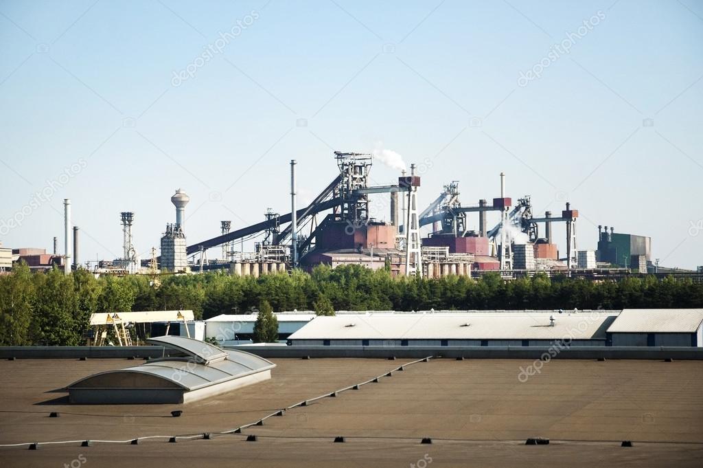 View of Steel Mill Factory