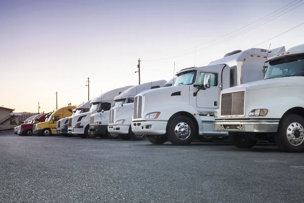 Trucks in a row — Stock Photo, Image