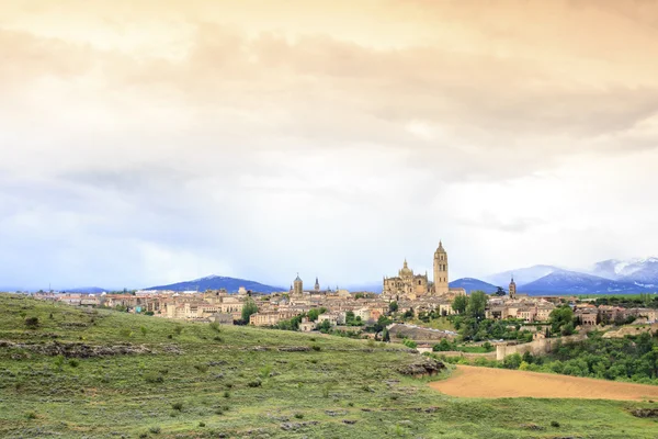 Vackra panorama i segovia, Spanien — Stockfoto