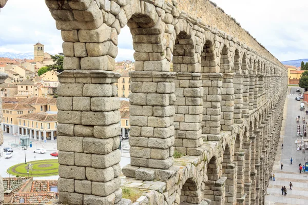 Romersk akvedukt i Segovia, Spanien — Stockfoto