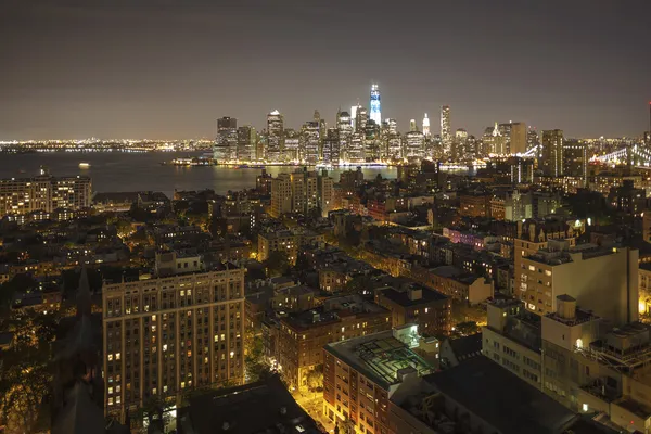 New york gece - mavi yeni wtc — Stok fotoğraf