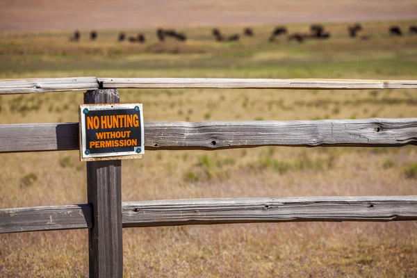 'No hunting without permission' sign — Stock Photo, Image