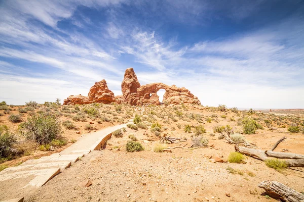 Arco de torreta en el Parque Nacional Arches, Utah — Foto de Stock