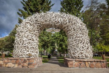 jackson kasaba meydanında, wyoming Elk boynuz kemerler