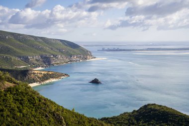 Beautiful cliffs and beaches of Arrabida Natural Park, south from Lisbon, Alentejo, Portugal