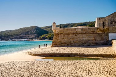 Saint James Fortress on the beach of Sesimbra, Lisbon Metropolitan Area, Portugal