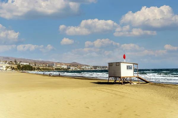 Αμμώδης Αγγλική Παραλία Γνωστή Playa Das Ingles Maspalomas Gran Canaria — Φωτογραφία Αρχείου