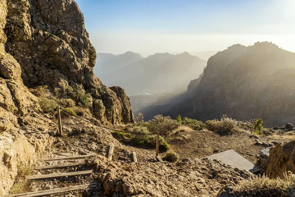 Vista Pico Mais Alto Gran Canaria Chamado Pico Las Nieves — Fotografia de Stock