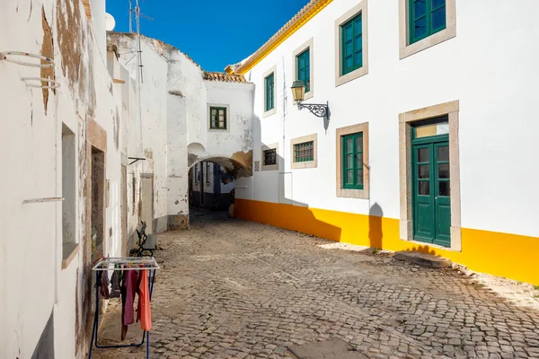 Encantadora Plaza Con Arco Casco Antiguo Faro Algarve Sur Portugal — Foto de Stock