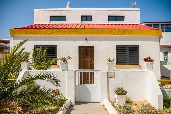 Niedliches Kleines Portugiesisches Haus Auf Der Insel Farol Bezirk Faro — Stockfoto