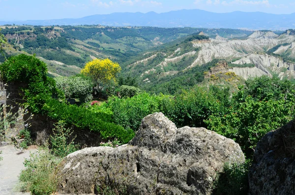 Vista de las tierras baldías en Civita, Lazio, Italia Fotos De Stock