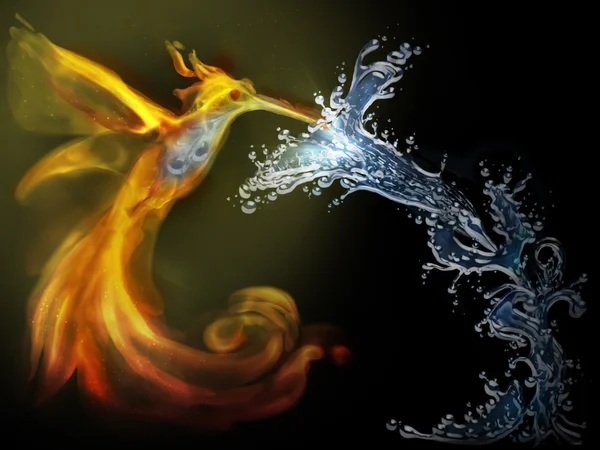 Fire and water harmony — Stock Photo, Image