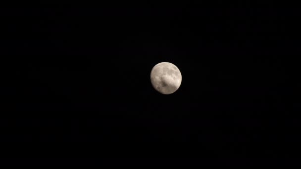 Full Clear Moon Gradually Completely Covered Black Ominous Clouds Beautiful — Stock Video