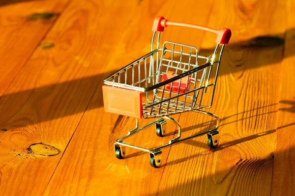 Empty Shopping Cart Concept Shopping Day Day Discounts Best Purchases — стоковое фото