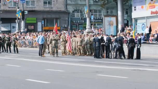 American Soldiers Independence Day Ukraine American Military Forces Ukraine Military — Stockvideo