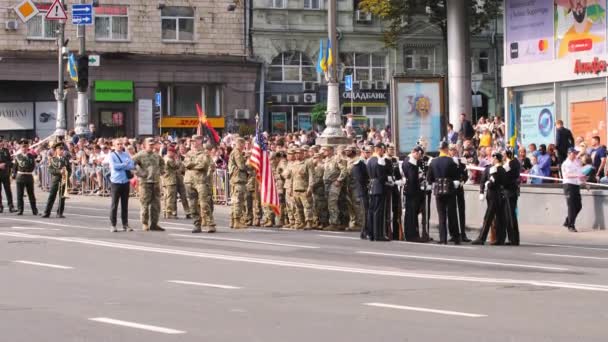American Soldiers Independence Day Ukraine American Military Forces Ukraine Military — Vídeo de Stock