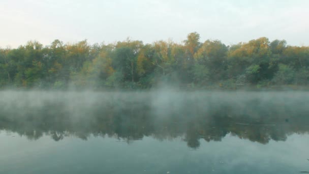 Smoke Water Haze River Dawn Morning Sunrise Foggy River Mist — Stock Video