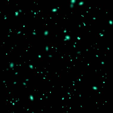 Siyah arkaplanda parlayan yeşil kar yağışı.