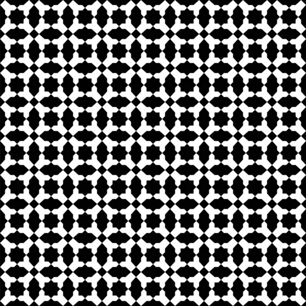 Geleneksel Slami Süslemelere Dayanan Geometrik Pürüzsüz Desen Siyah Beyaz — Stok Vektör