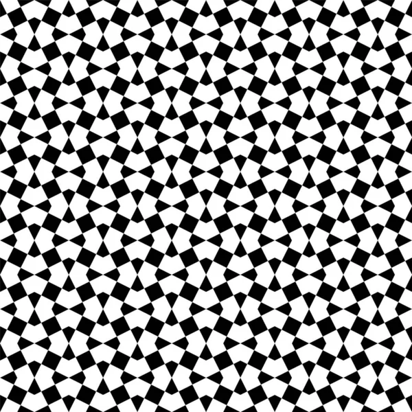 伝統的なイスラム装飾に基づく幾何学的なシームレスなパターン 黒と白 — ストックベクタ
