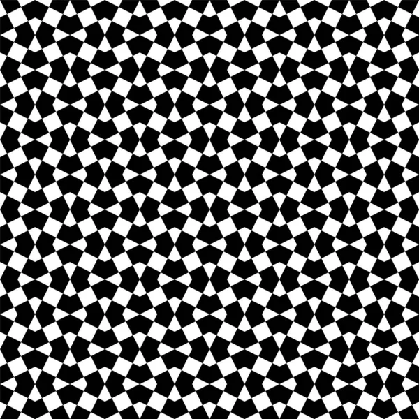 Geleneksel İslami süslemelere dayanan geometrik, pürüzsüz desen. Siyah ve beyaz.