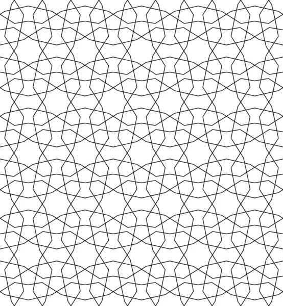 伝統的なイスラム芸術に基づくシームレスな幾何学的な装飾 黒の色のライン ファブリック テキスタイル カバー 包装紙 背景のための素晴らしいデザイン — ストックベクタ