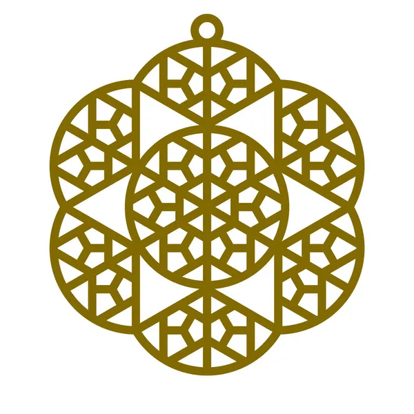 Elemento Design Forma Fiore Geometrico Artigianato Tradizionale Giapponese Kumiko — Vettoriale Stock