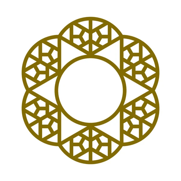 Unsur Desain Dalam Bentuk Bunga Geometris Kerajinan Tradisional Jepang Kumiko - Stok Vektor