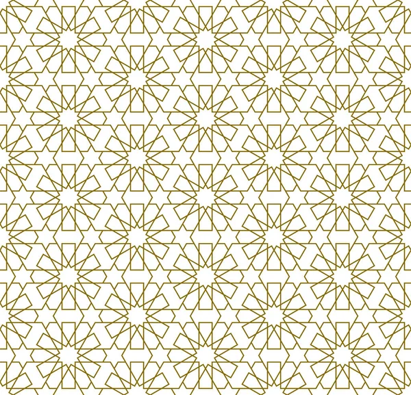 Ornamen Geometris Mulus Berdasarkan Warna Tradisional Islamic Art Brown Rata - Stok Vektor