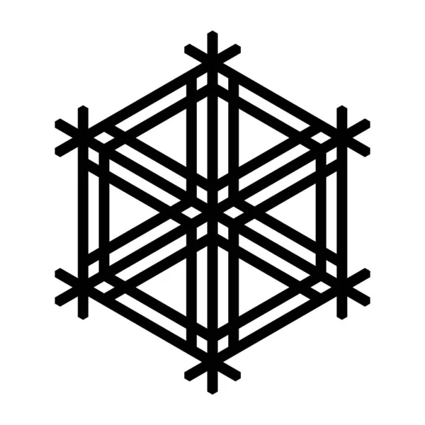 Élément Design Forme Flocon Neige Artisanat Traditionnel Japonais Kumiko — Image vectorielle