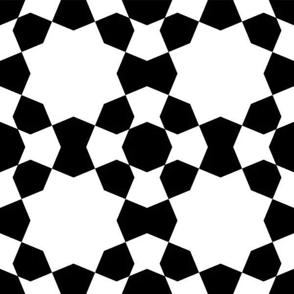 Бесшовный Геометрический Орнамент Основанный Традиционном Исламском Искусстве Черное Белое Отличный — стоковый вектор