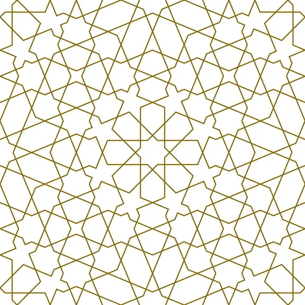 Geleneksel İslami sanata dayalı kusursuz geometrik süsleme. Kahverengi çizgiler. Kumaş, tekstil, kapak, ambalaj kağıdı, arka plan için harika tasarım..