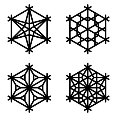 Düz Tasarımda Kar Taneleri Ayarlandı. 4 element .