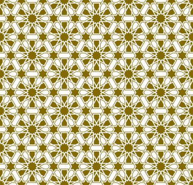 Geleneksel İslami sanata dayanan kusursuz geometrik süs. Kahverengi çizgiler. Kumaş, tekstil, kapak, ambalaj kağıdı ve arka plan için harika tasarım..