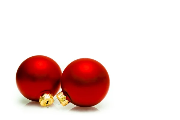 Christmas red balls on the corner — Stock Photo, Image