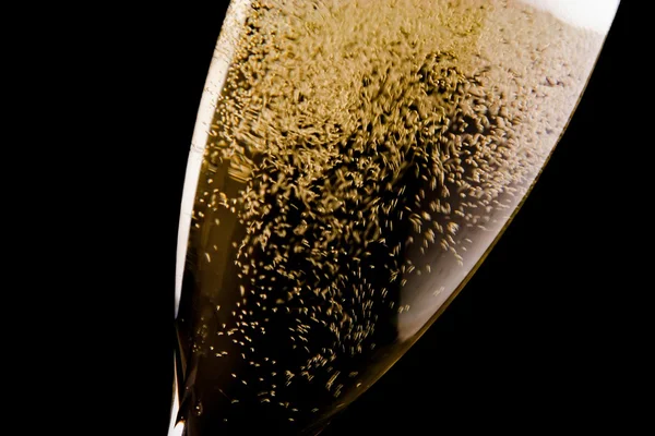 Detail van een fluit met een heleboel gouden bubbels — Stockfoto