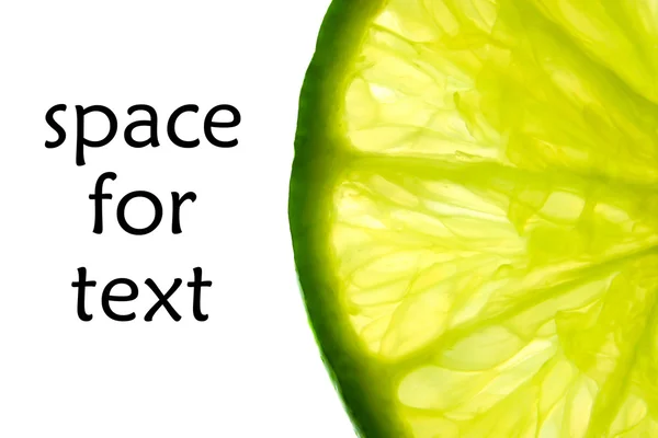 Fermer un demi citron vert avec de l'espace pour le texte — Photo