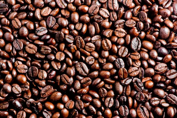 Primo piano di un sacco di chicchi di caffè — Foto Stock