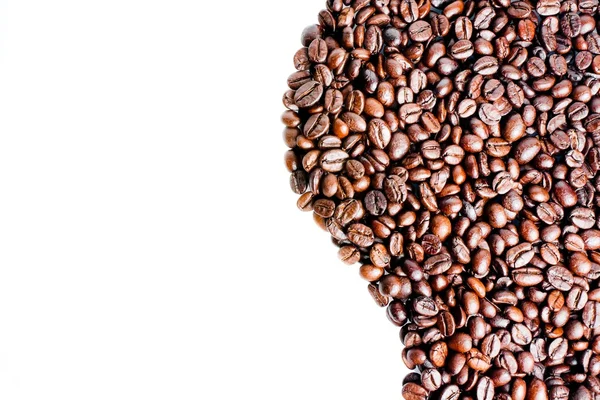 Wave of coffee beans with space for text — Stock Photo, Image