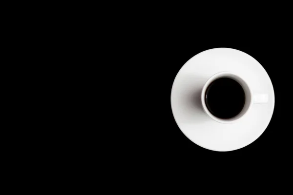 Vue du dessus de tasse de café noir avec espace pour le texte — Photo